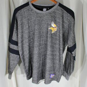 MN Vikings NFL Gray and Black Long Sleeve Shirt - Size M